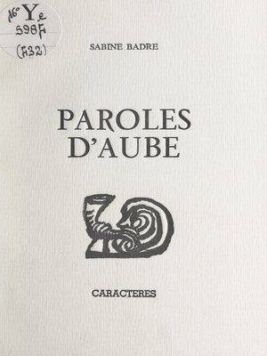 cover image of Paroles d'aube